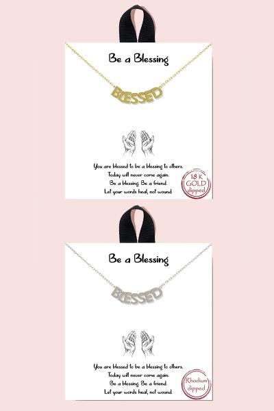 18K GOLD RHODIUM DIPPED STRONG WOMAN BLESSED NECKLACE
