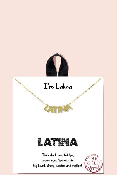 18K Gold Rhodium Dipped Woman Latina Necklace