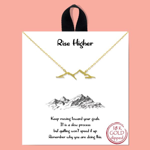 18K GOLD RHODIUM DIPPED RISE HIGHER PENDANT NECKLACE