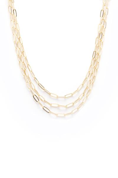 OVAL LINK LAYERED NECKLACE