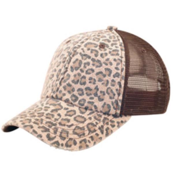 LOW PROFILE SOFT STR CANVAS LEOPARD PRINT CAP