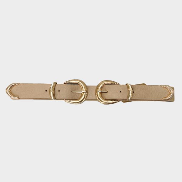 FASHION PLAIN METAL DOUBLE SIDED BUCKLE BELT