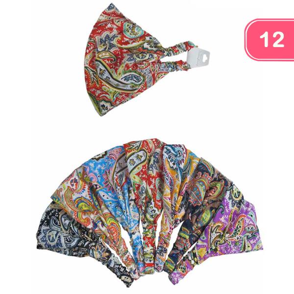 Paisley Print Wide Headband (12 Units)