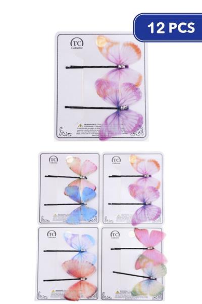 Butterfly Hair Pin 2 PC Set (12 Units)
