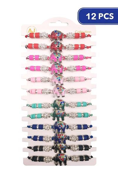 FASHION ELEPHANT BEAD BRACELET (12 UNITS)