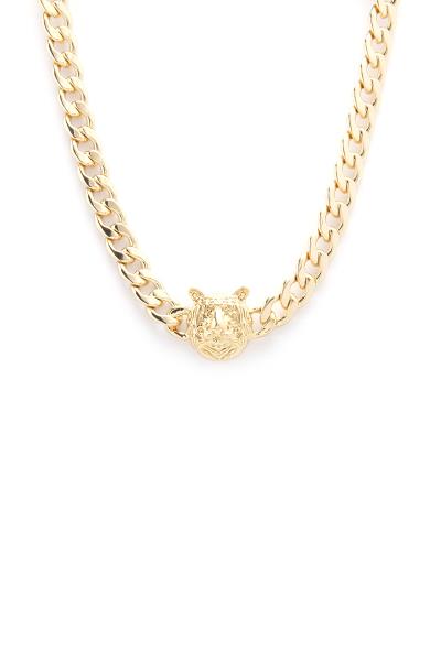 Lion Head Cuban Link Metal Necklace