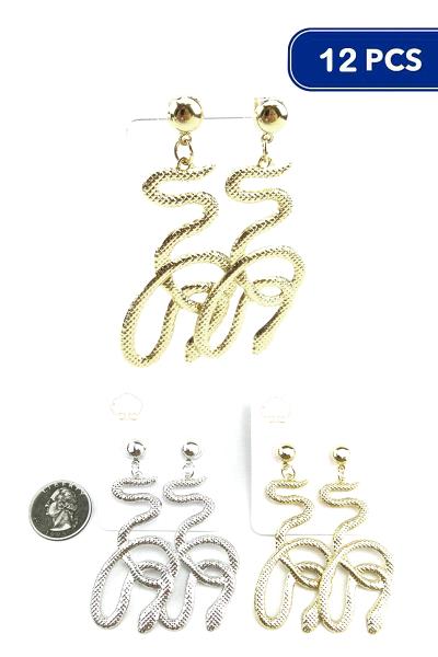 Snake Metal Tangle Earring (12 Units)