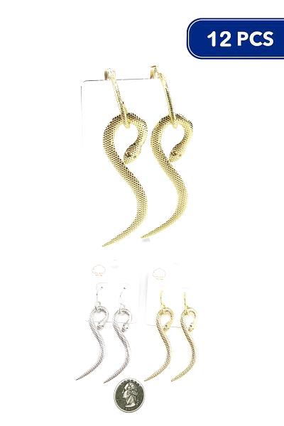 Snake Curve Metal Earring (12 Units)