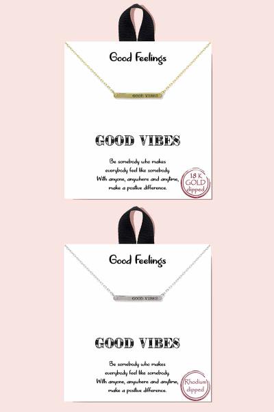 18K Gold Rhodium Dipped Good Feelings Necklace