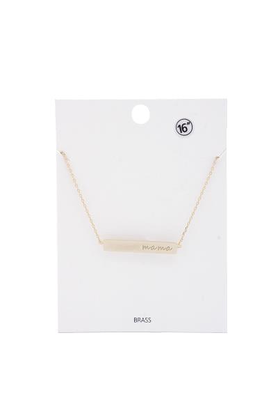 Cursive Mama Plate Necklace