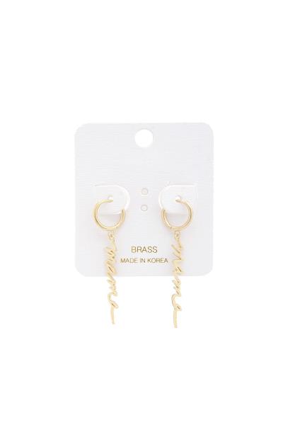 Mama Cursive Huggie Earring