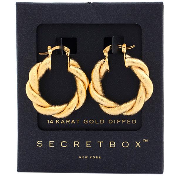 TWISTED 14K GOLD DIPPED HOOP EARRING