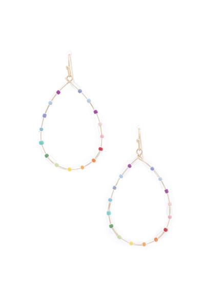 Clear Seed Bead Teardrop Earring