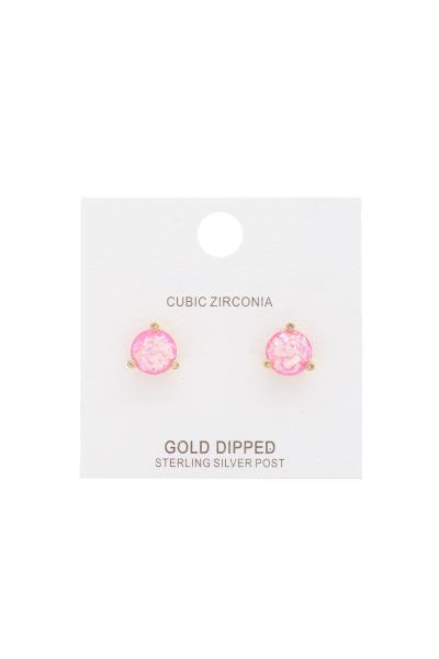 Round Opal Earring