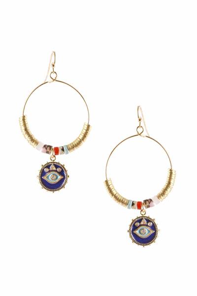 Metal Evil Eye Dangle Earring