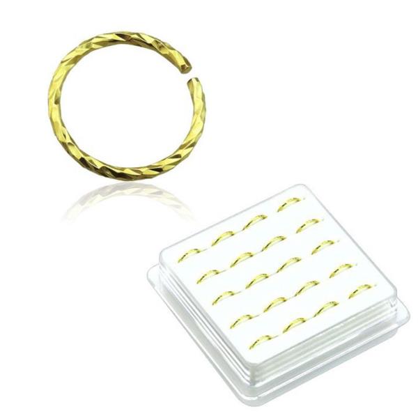 Hoop Sterling Silver Gold Plated Nose Ring 20 Pc