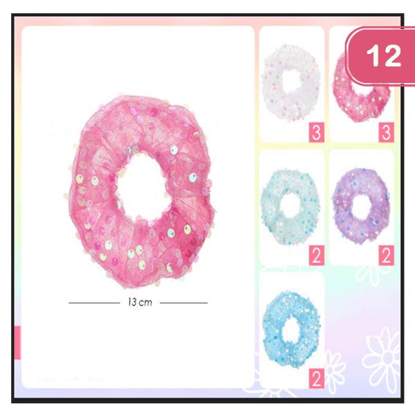Sequin Hair Scrunchies (12 Units)