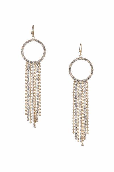 Rhinestone Ball Tassel Dangle Earring