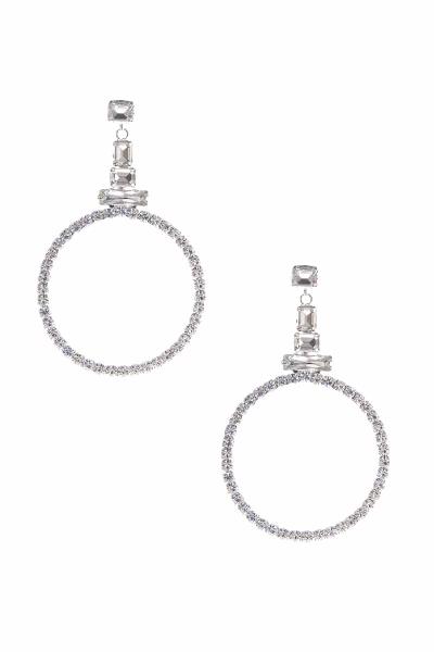 Rhinestone Round Dangle Earring