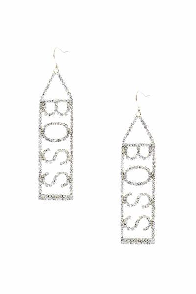 Rhinestone Boss Dangle Earring