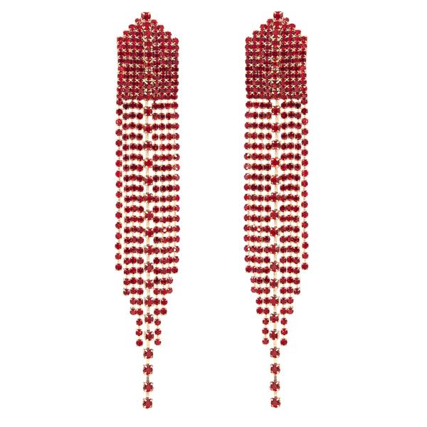 Rhinestone Tassel Drop Earring