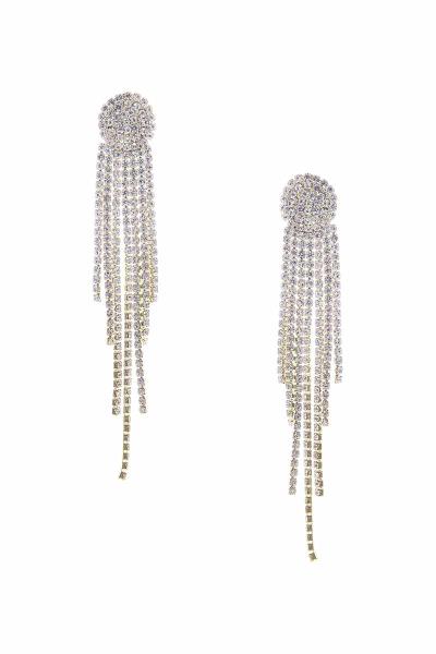RHINESTONE TASSEL DROP EARRING