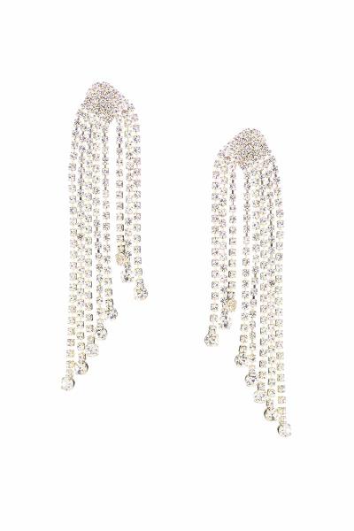 Rhinestone Tassel Drop Earring