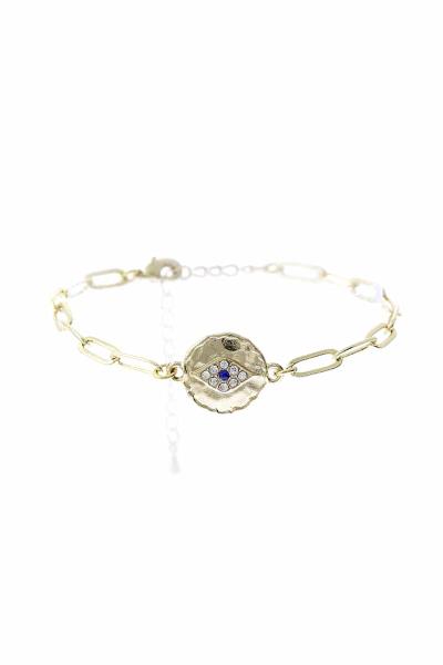 Metal Chain Rhinestone Eye Bracelet