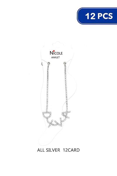 Diva Rhinestone Anklet (12 Units)