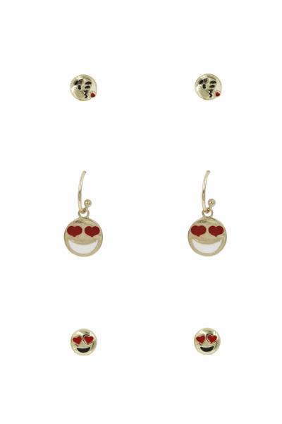 EMOJI EARRING 3 PAIR SET
