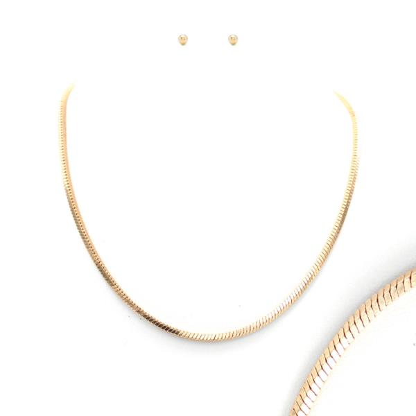 Herringbone Metal Chain Necklace