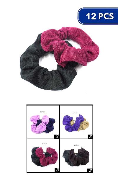 Hair Scrunchies 2 PC Set (12 Units)