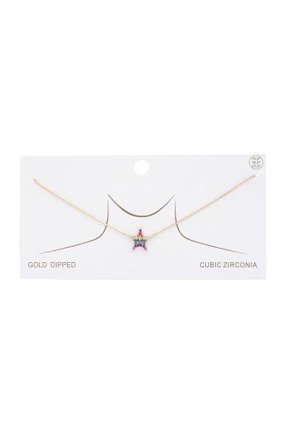 Colorful Star Gold Dipped Necklace