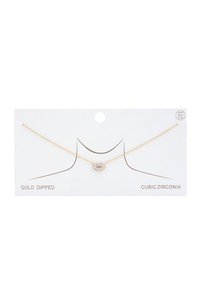 LIPS RHINESTONE GOLD DIPPED NECKLACE