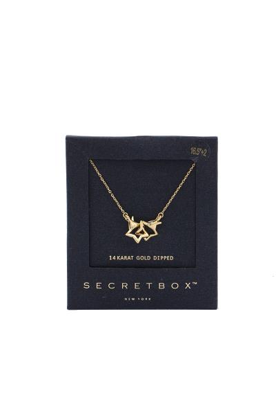 Double Star Linked 14K Gold Dipped Necklace