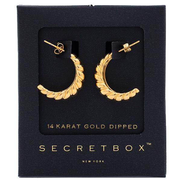 Croissant Pattern 14K Gold Dipped Earring
