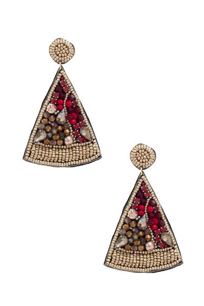 Triangle Seed Bead Post Drop Earring