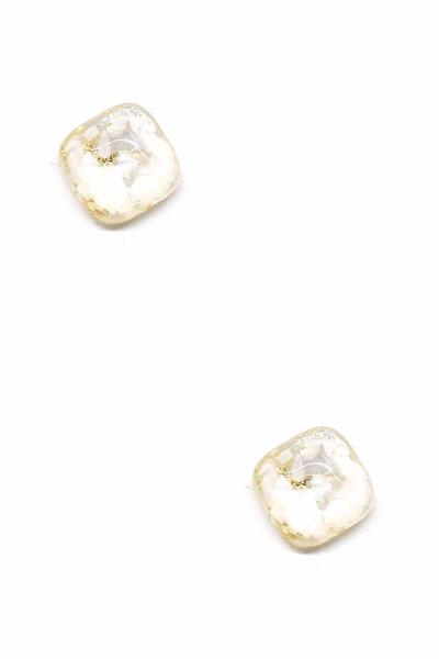 Resin Square Stud Earring