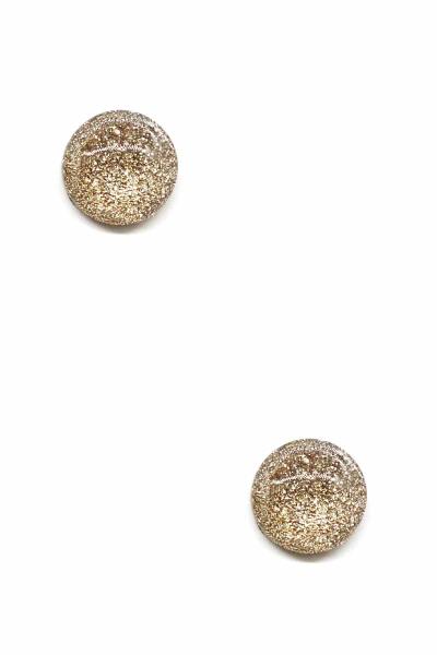 Resin Round Glitter Stud Earring