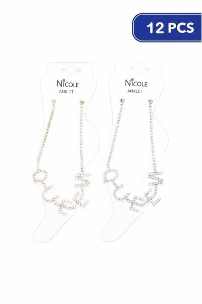 Queen Rhinestone Anklet (12 Units)