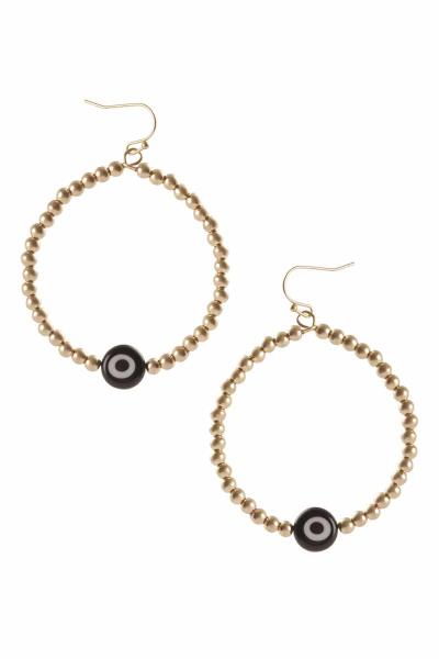 Metal Ball Evil Eye Round Dangle Earring