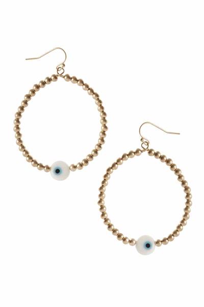 Metal Ball Evil Eye Round Dangle Earring