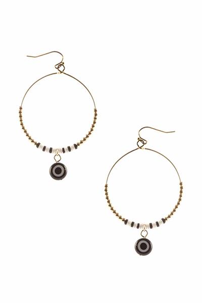 Metal Round Evil Eye Dangle Earring