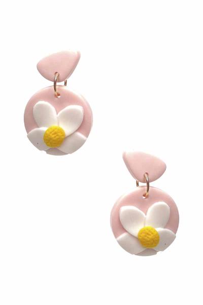 Clay Flower Dangle Earring