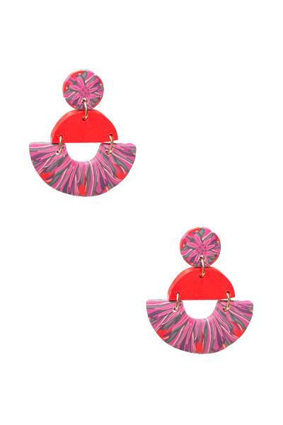 Rubber Tassel Pattern Drop Earring