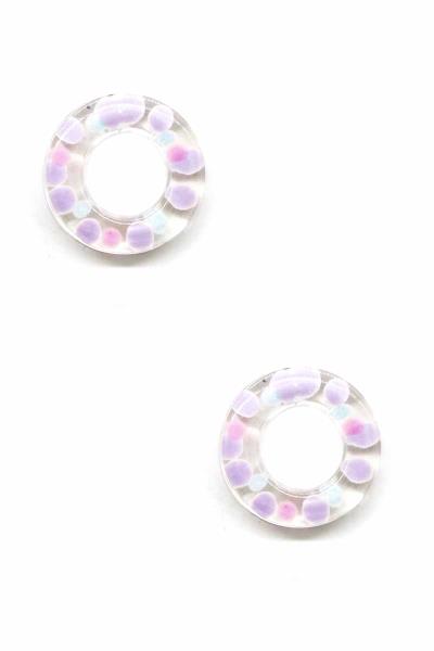 Color Dot Resin Round Stud Earring