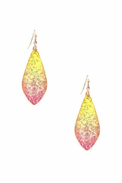 Multi Color Shining Tear Shape Earring
