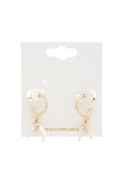 DOUBLE HORN MINI HOOP EARRING
