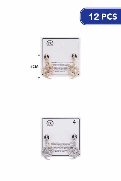 Rhinestone Snake Earring (12 Unit)
