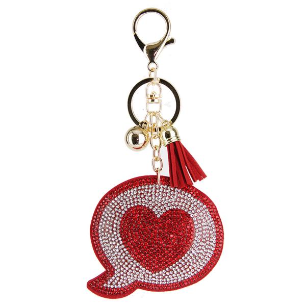 RHINESTONE MESSAGE HEART KEY CHAIN